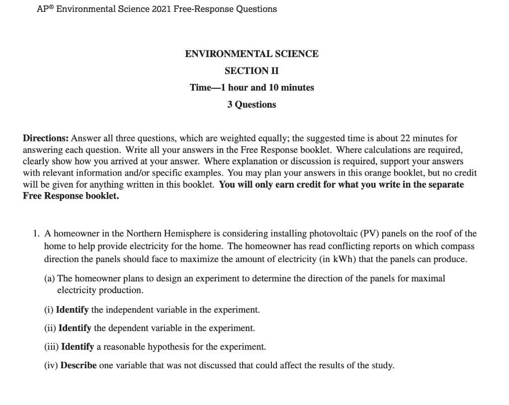ap environmental science energy math problems answer key