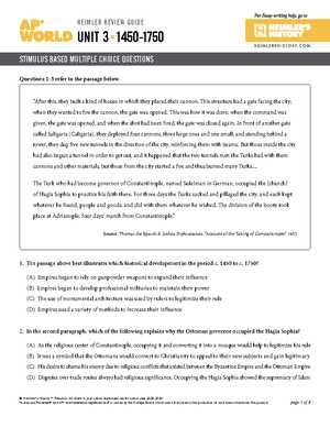 ap world history name five thematic answer key