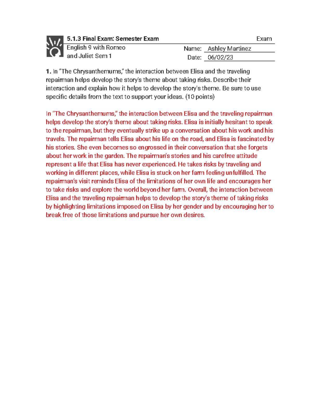 apex english 9 semester 2 answer key