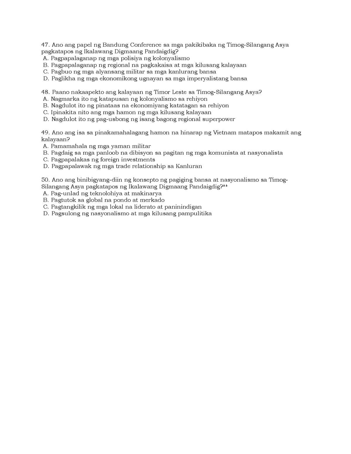 araling panlipunan grade 7 quarter 3 answer key