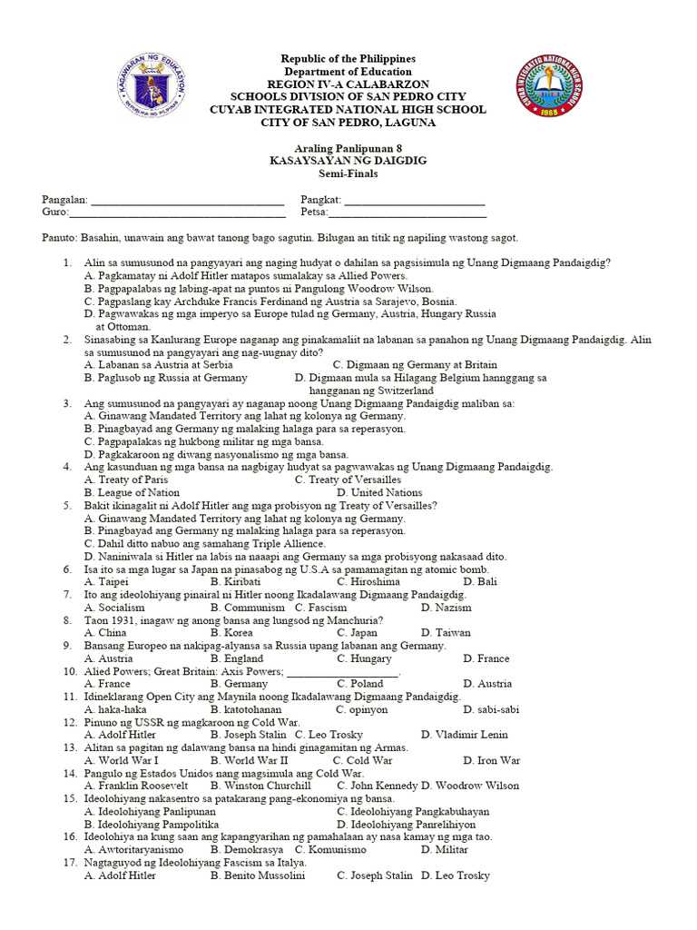 araling panlipunan grade 8 module 4th quarter answer key