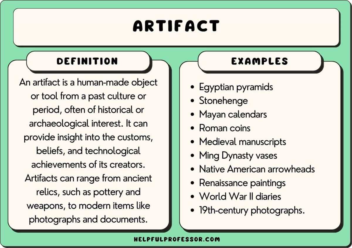 artifact analysis worksheet answer key