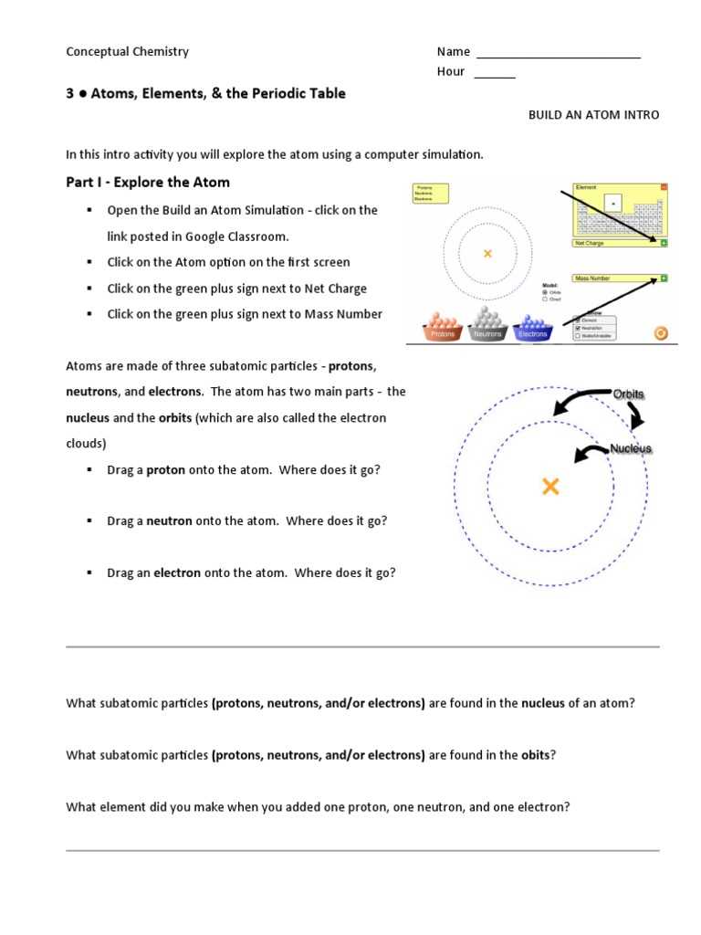 atoms and periodic table answer key