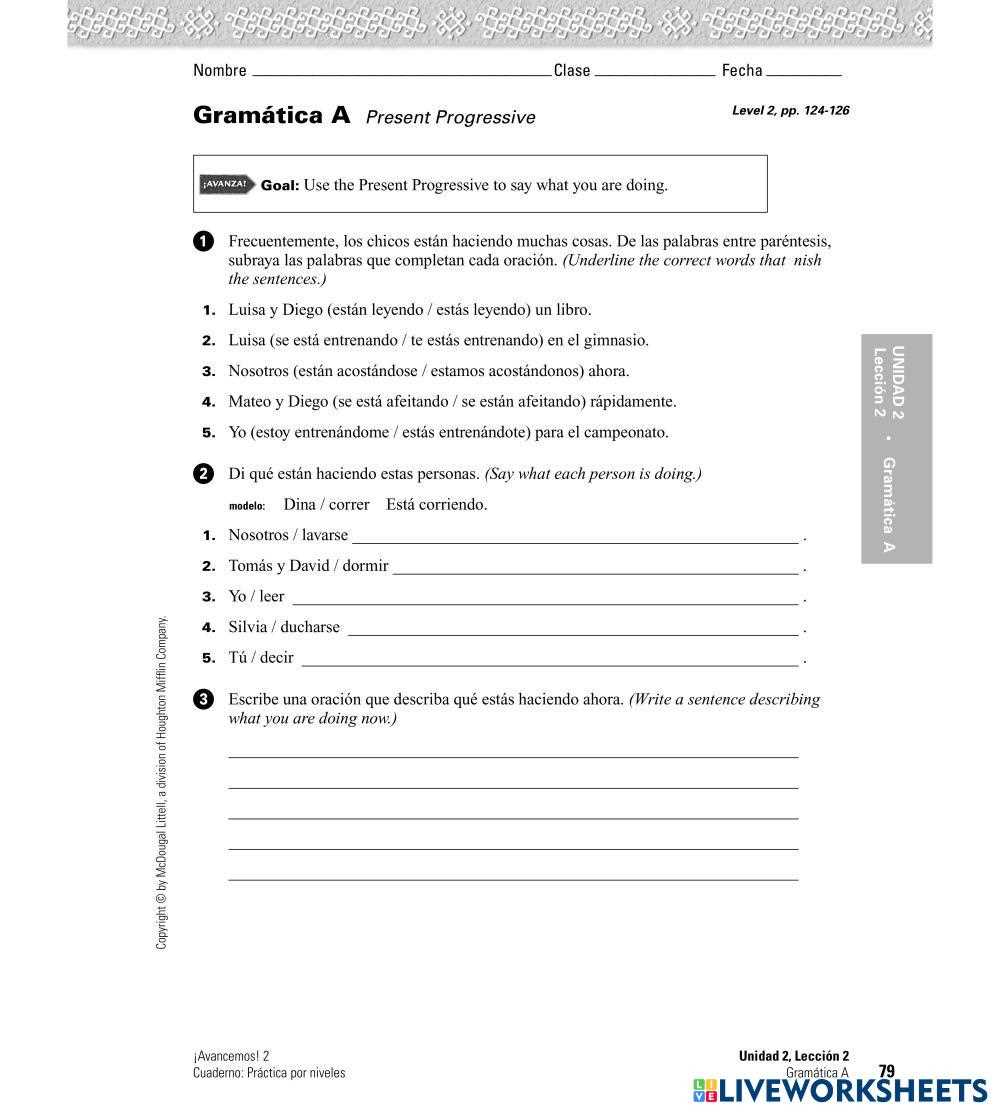 avancemos 2 cuaderno practica por niveles answer key