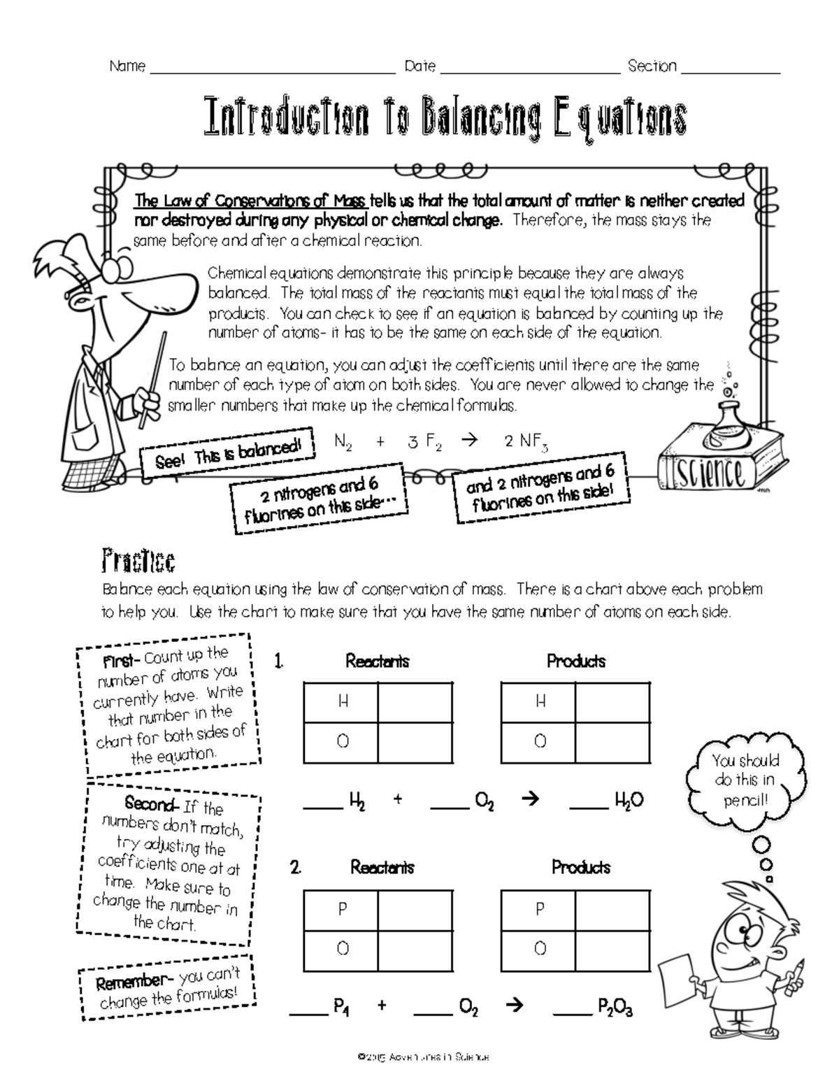balancing equations labster answer key