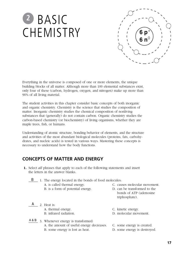 basic chemistry chapter 2 answer key
