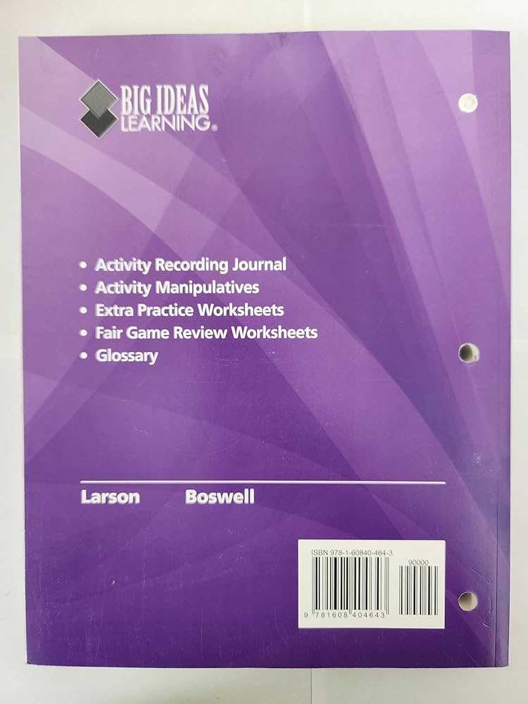 big ideas math algebra 1 answer key student journal