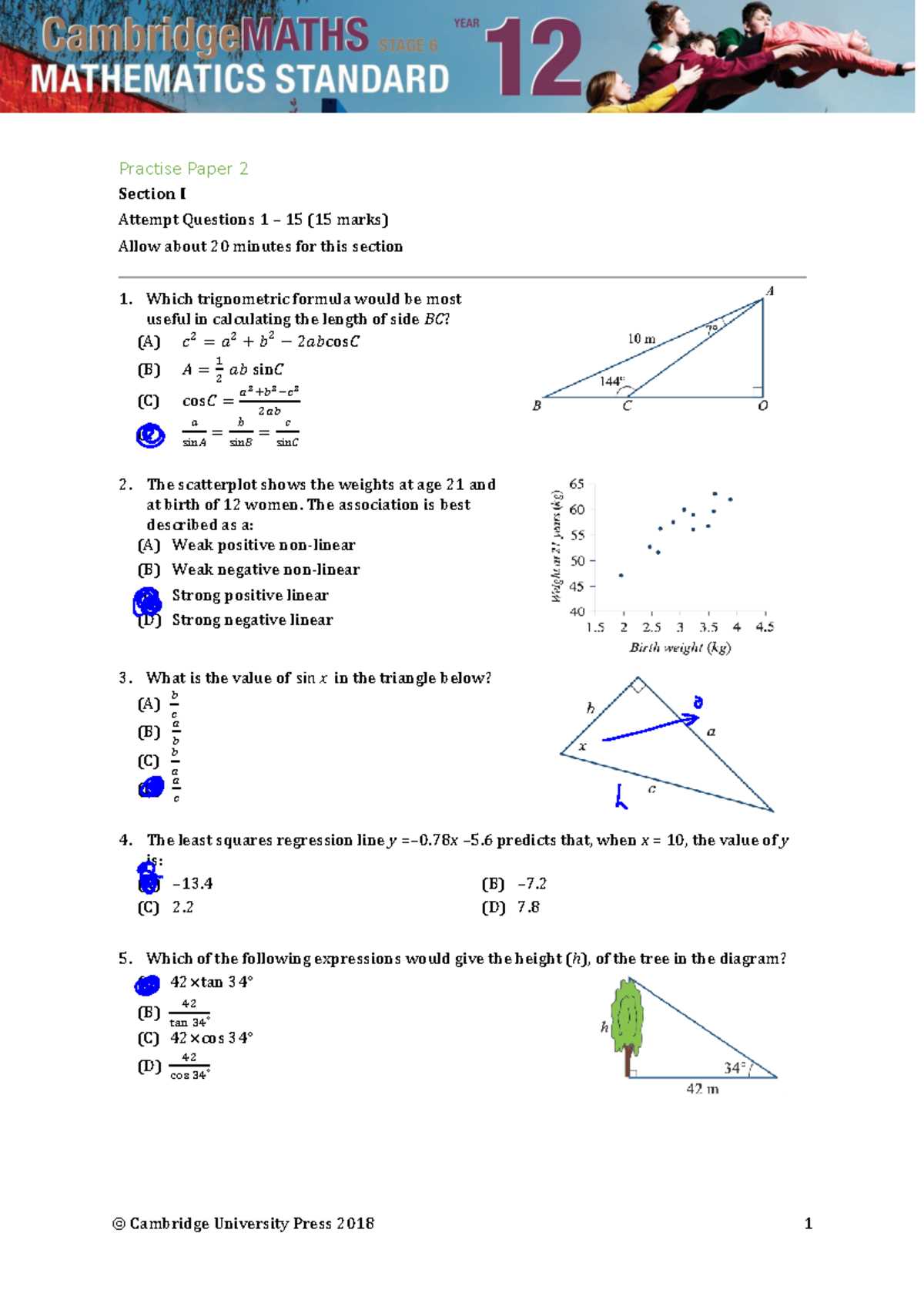 big ideas math chapter 4 test answer key