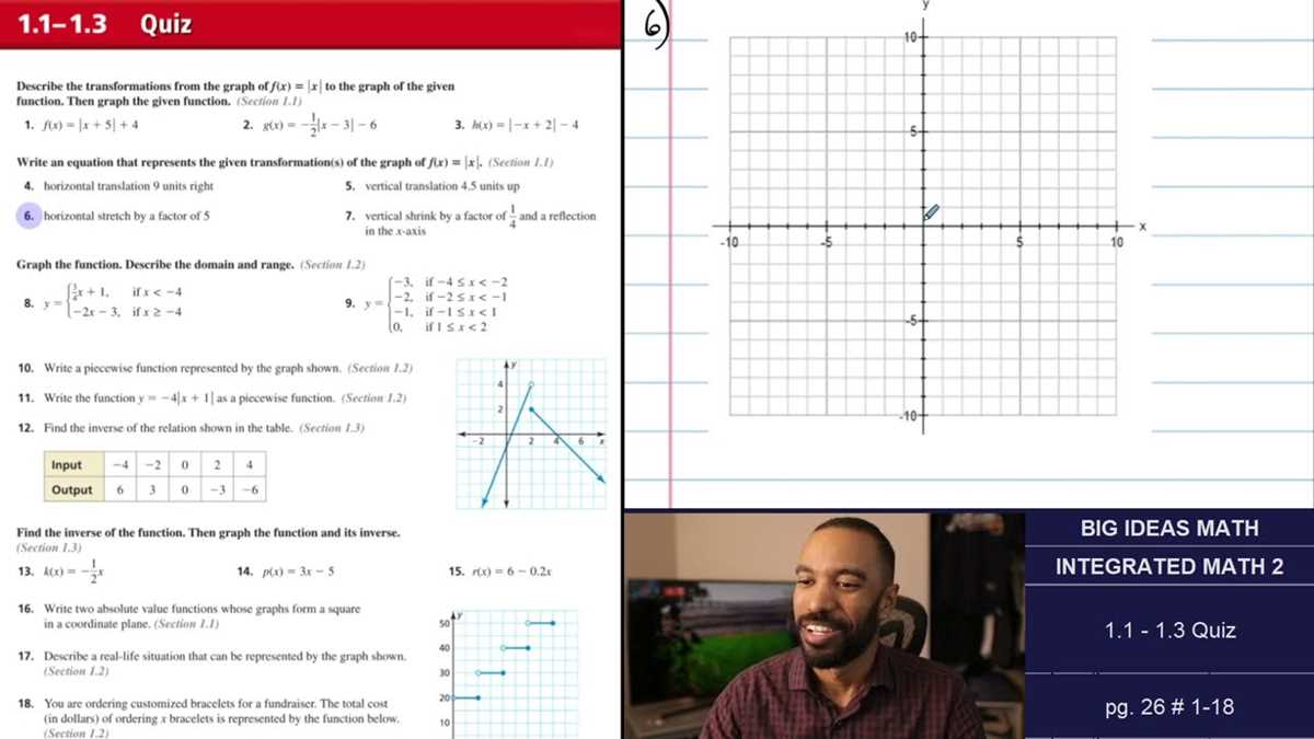 big ideas math integrated mathematics 1 answer key