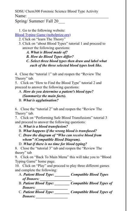 blood study guide answer key