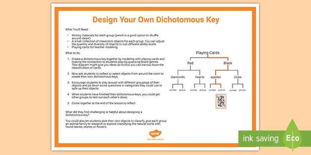 building a dichotomous key take home assignment answers