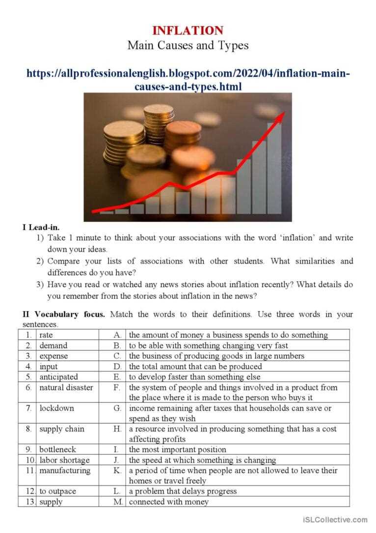 building blocks student worksheet explaining how inflation works answer key