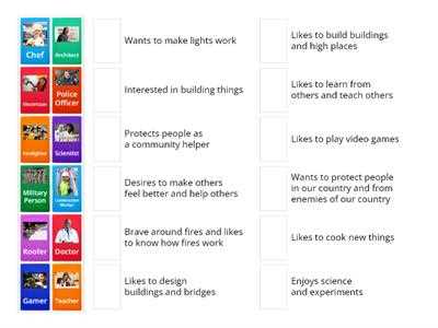 career matching activity answer key