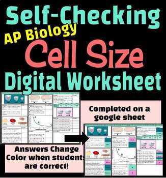 cell size comparison worksheet answer key