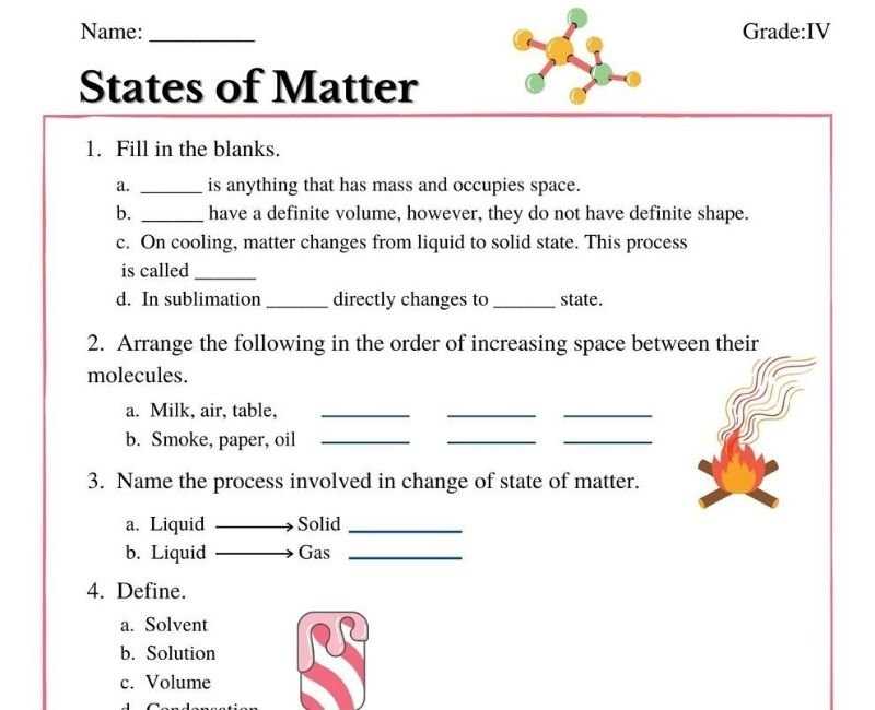 changes in matter review and reinforce answer key
