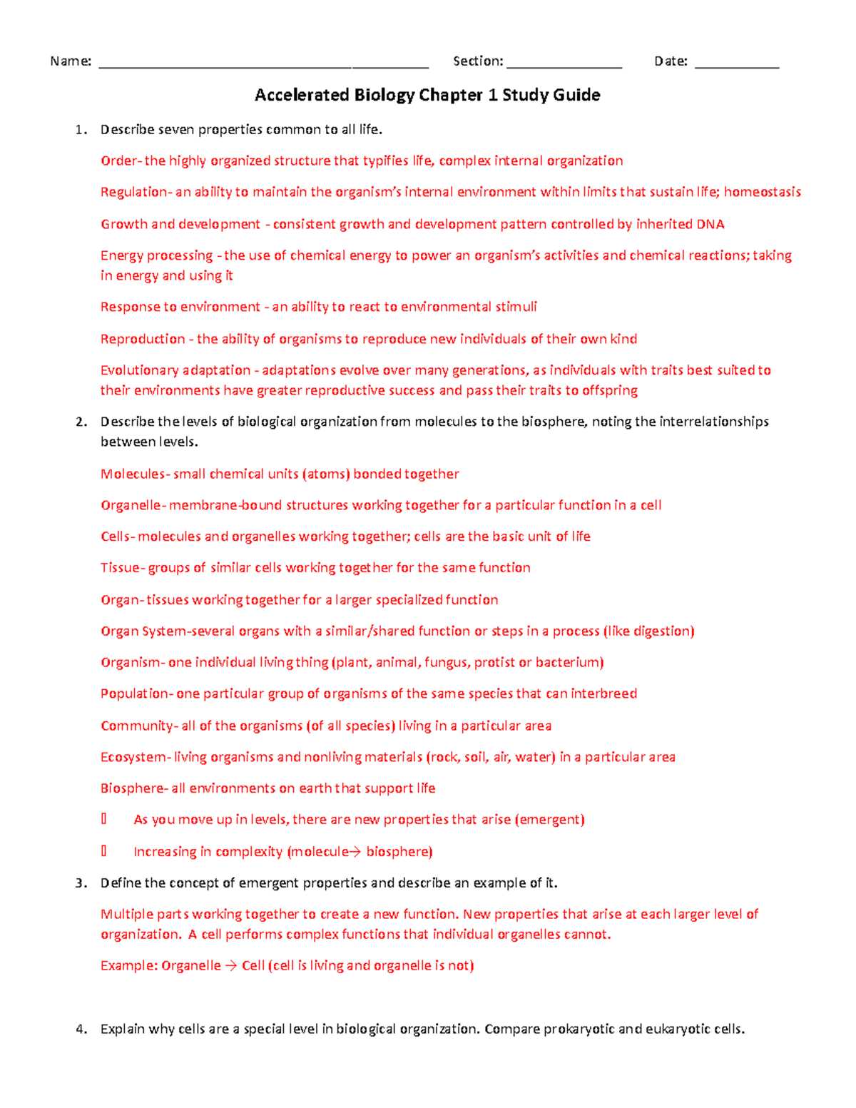 chapter 1 cells study guide answer key