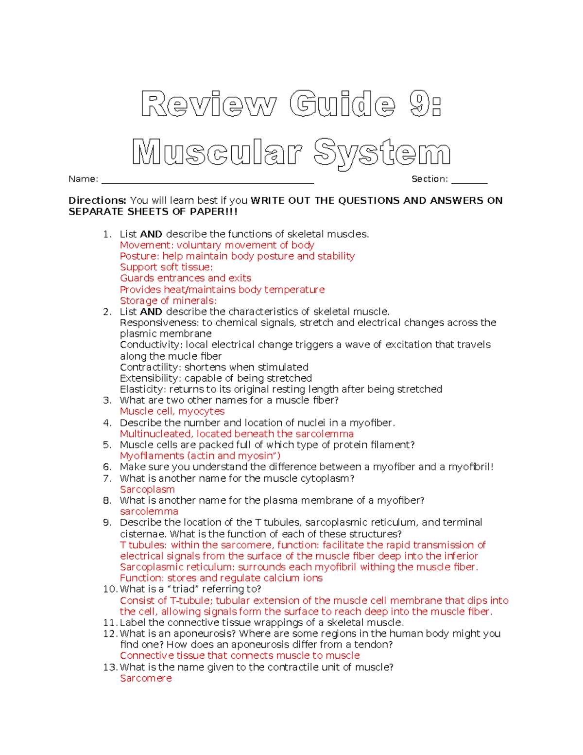 chapter 5 lab investigation muscles answer key