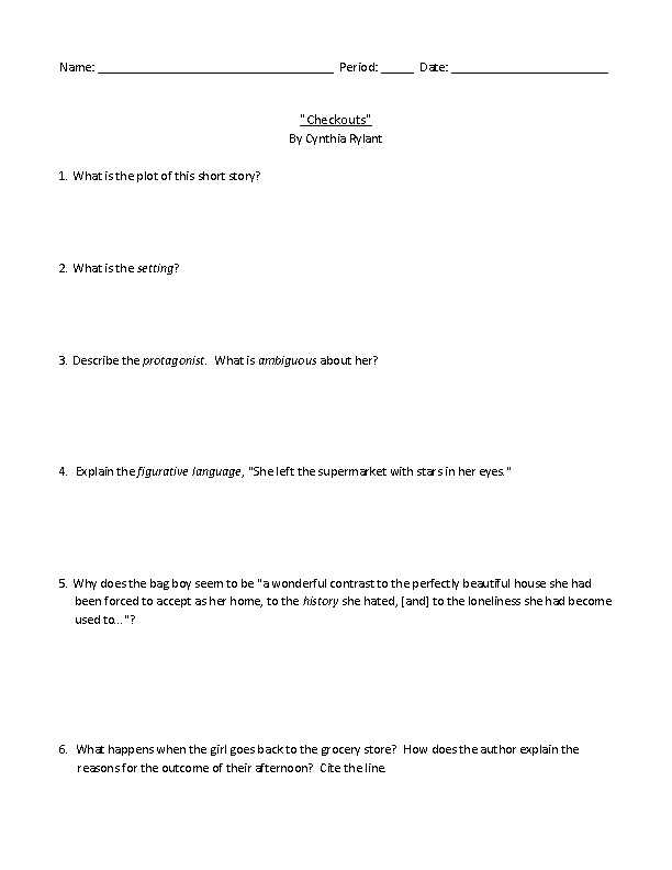 checkouts answer key