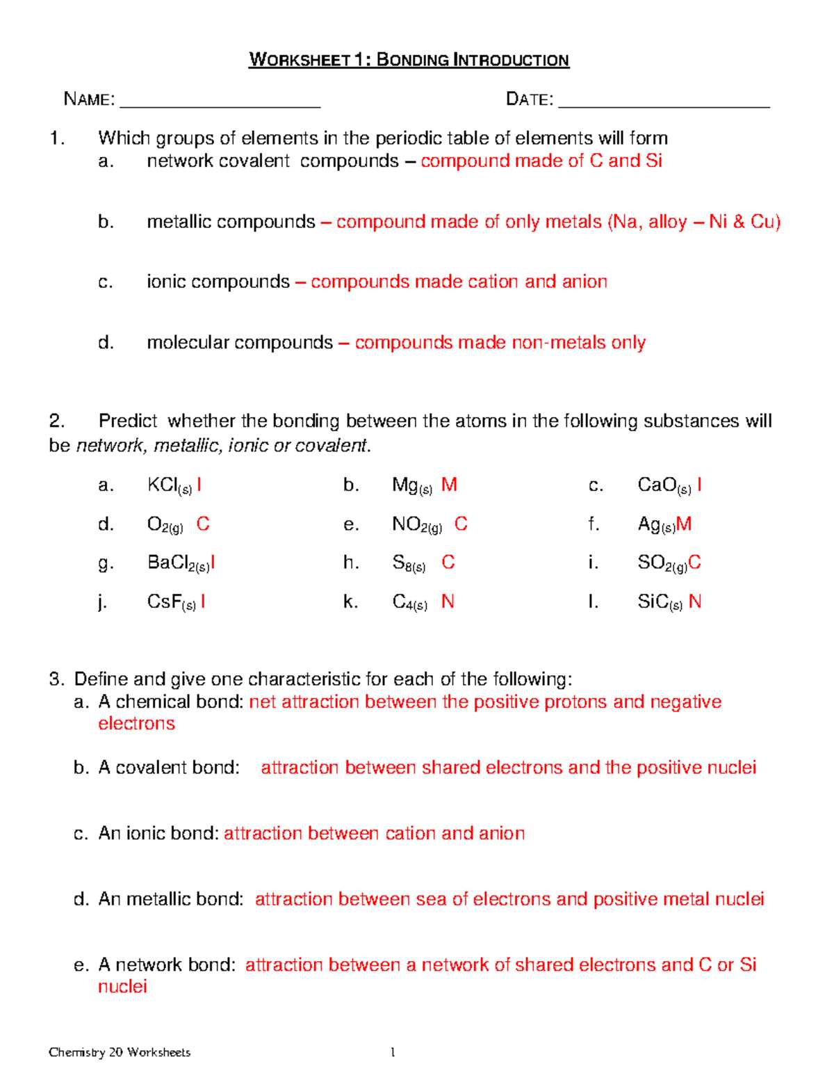 chemical bonding worksheet answers key electronegativity