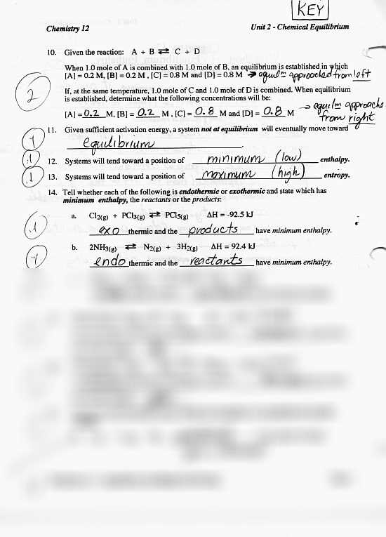 chemistry 18 worksheet 2 2 le chateliers principle answer key