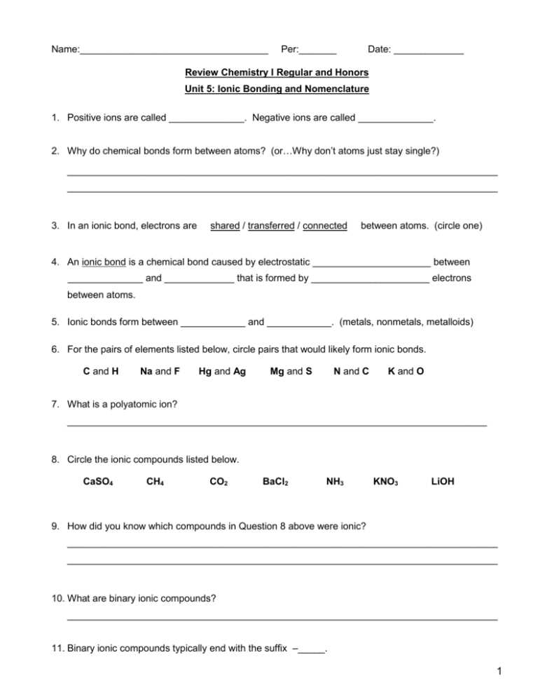 chemistry bonding packet worksheet 5 answer key chemistry bonding packet worksheet 5 answer key