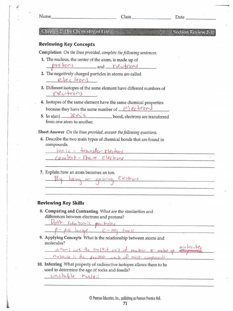 chemistry semester 2 course review answer key puhsd