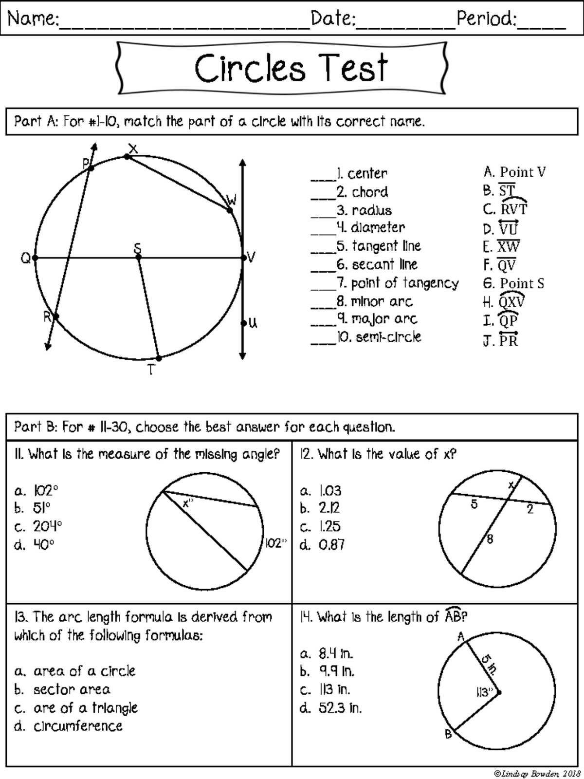 circles worksheet 3 answer key