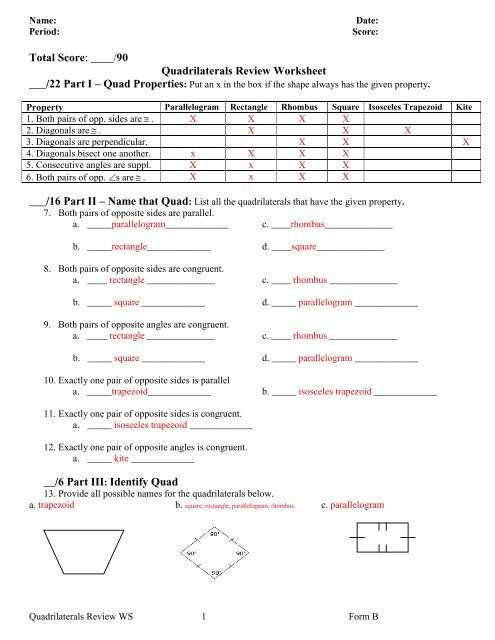 classify quadrilaterals practice and homework lesson 10.4 answer key
