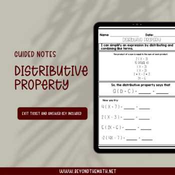 combining like terms & distributive property answer key