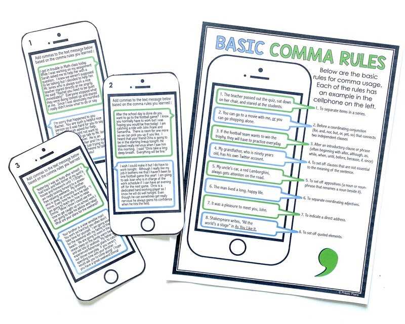 comma exercises answer key