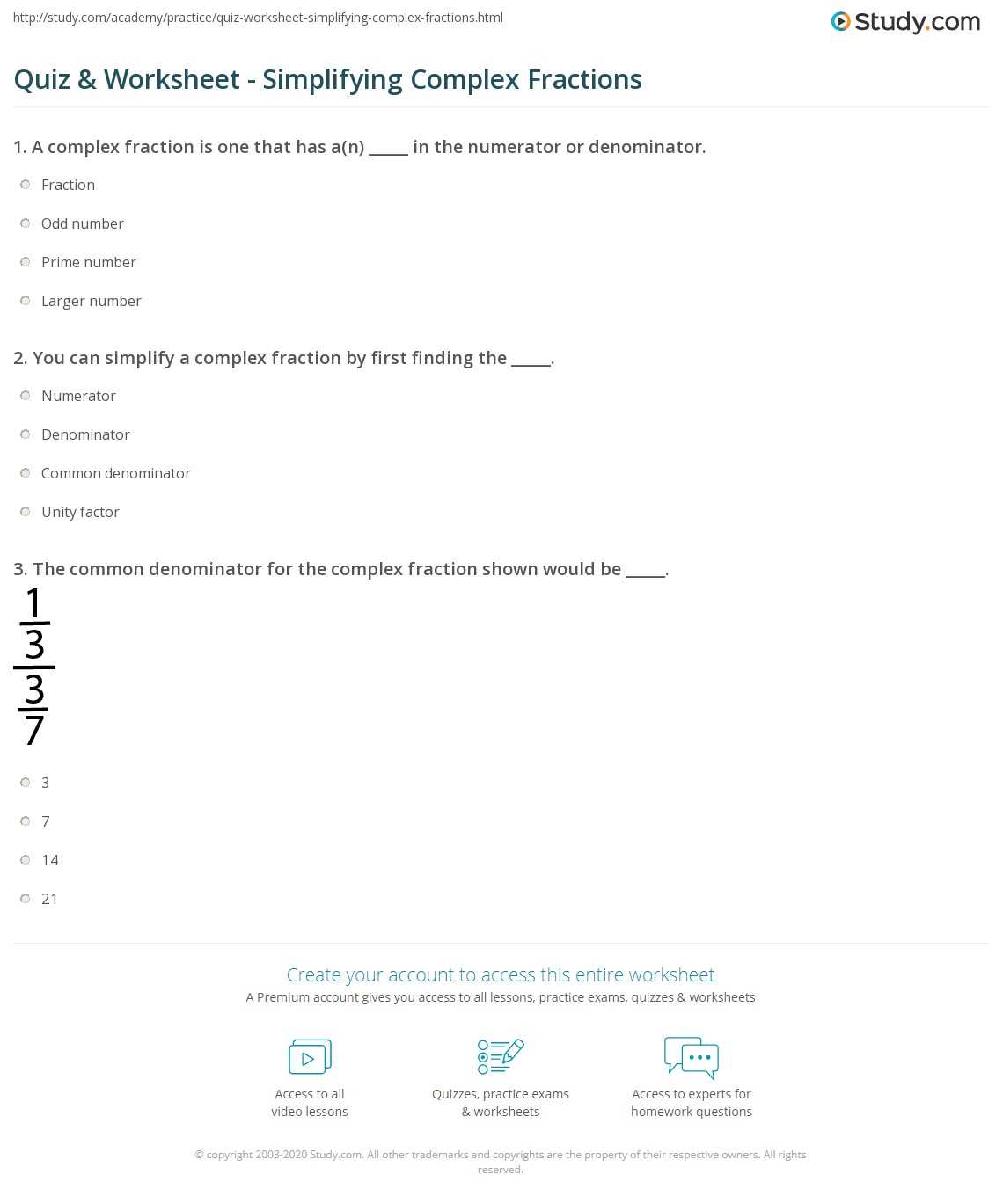 complex fractions worksheet with answer key complex fractions worksheet with answer key
