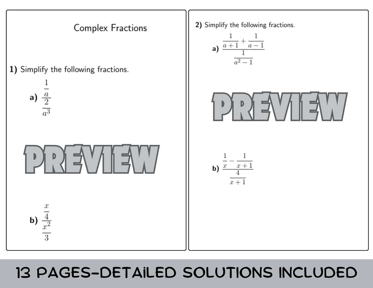 complex fractions worksheet with answer key complex fractions worksheet with answer key
