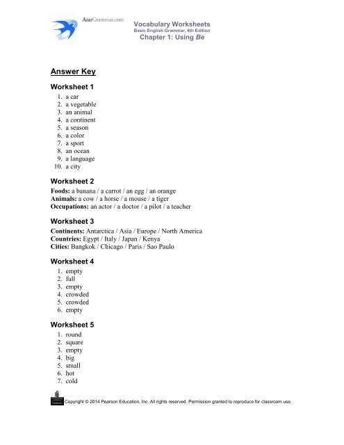 correct answer key