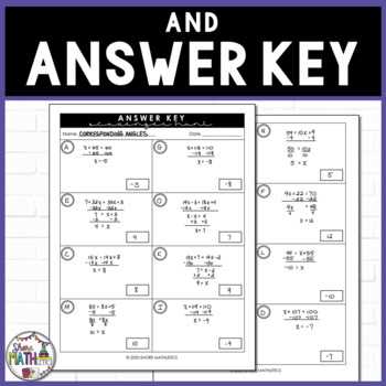 corresponding angles answer key