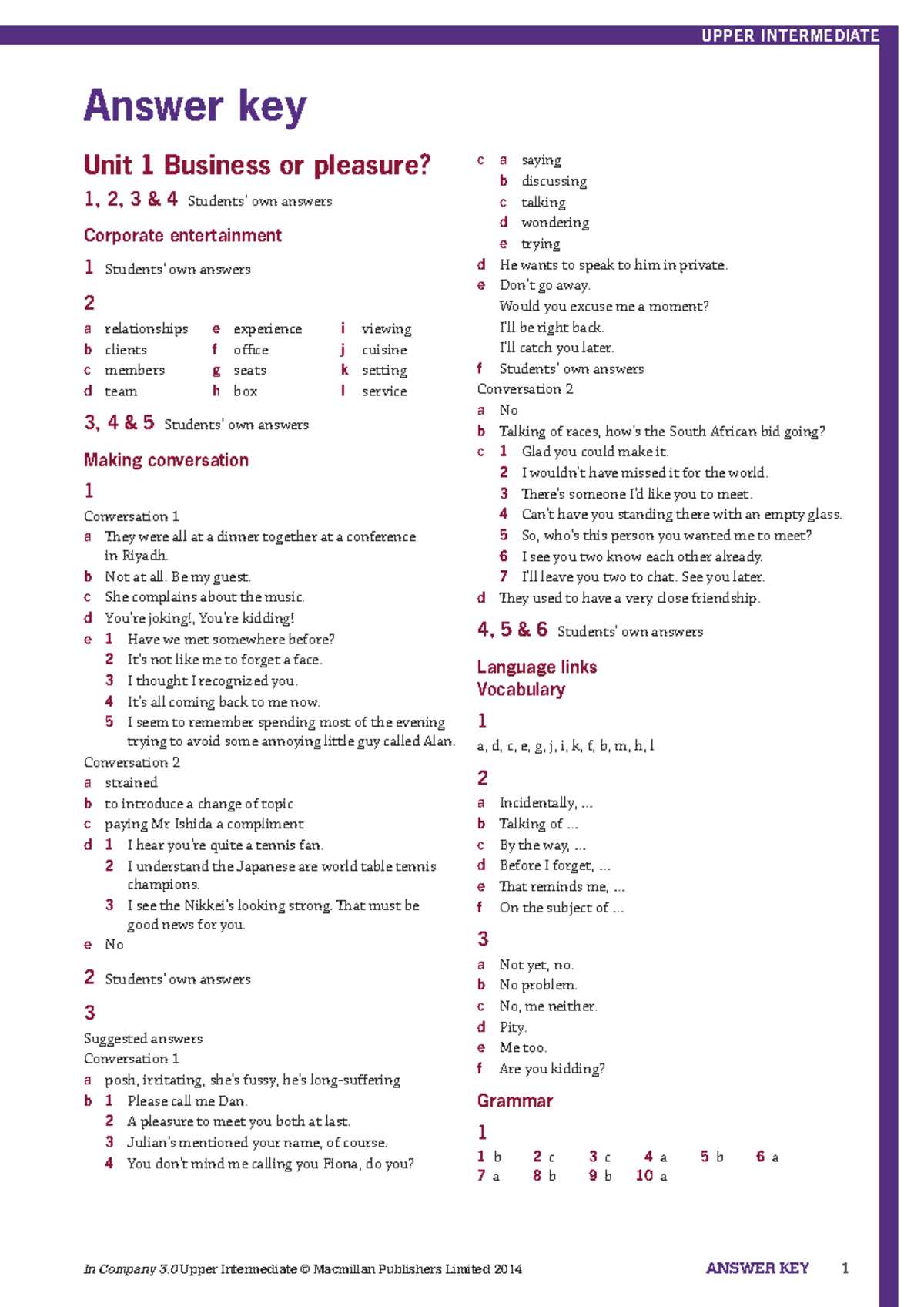 d.c heath and company grammar and composition answer key