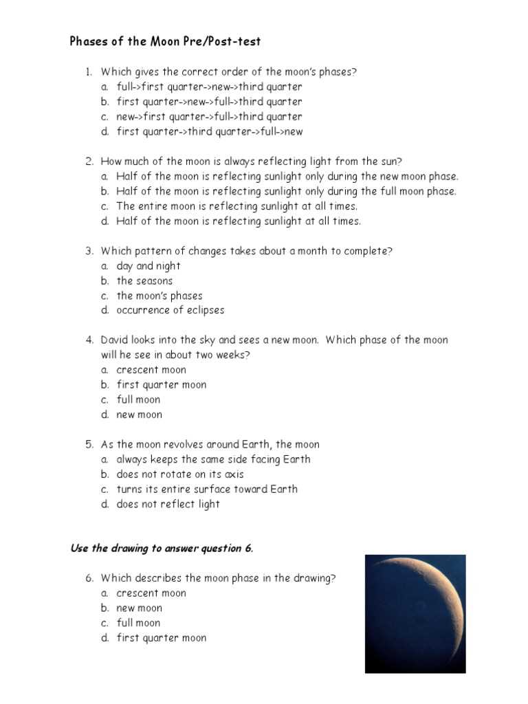 day and night seasons moon phases test review answer key