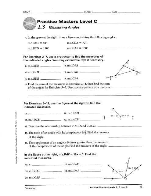 determining angle visually answer key