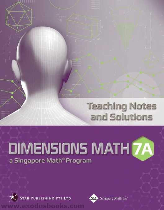dimensions math 7a answer key