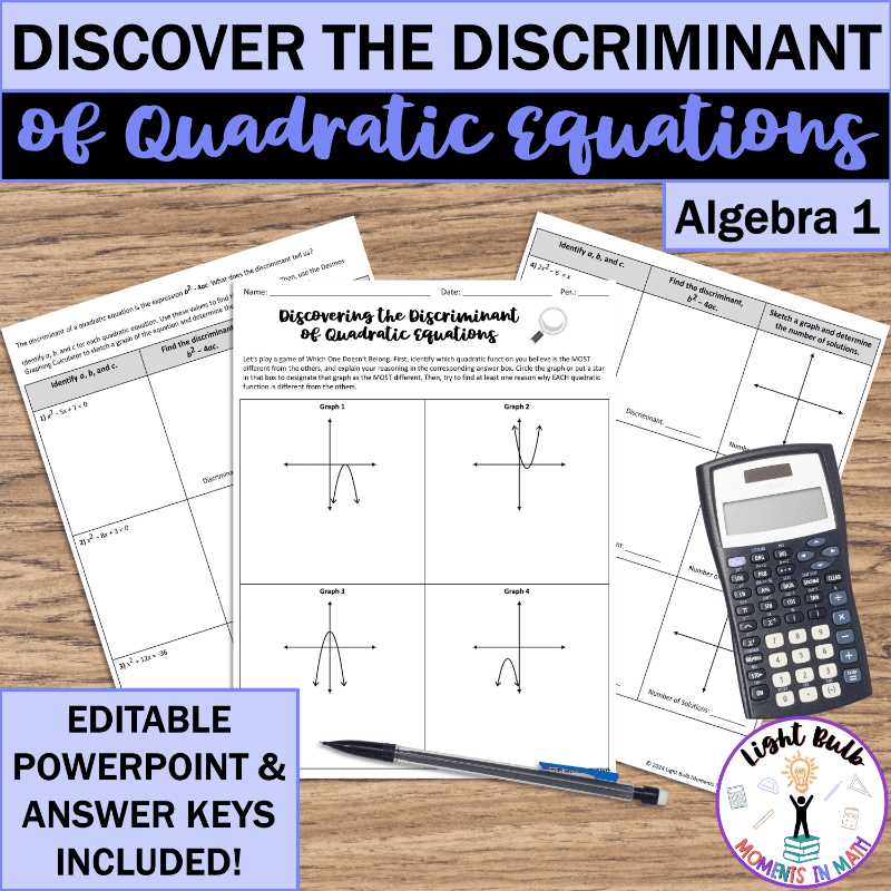 discriminant worksheet with answer key