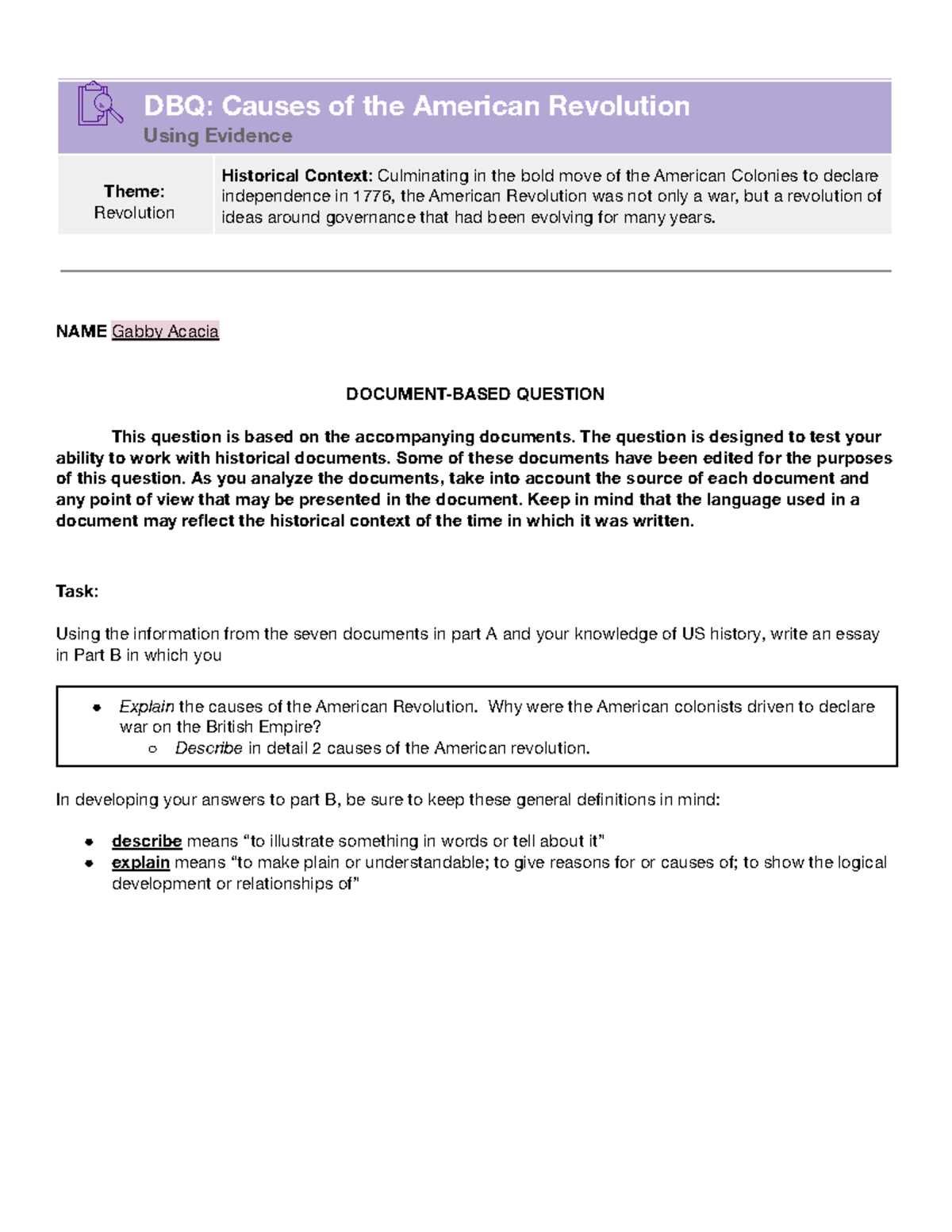 document based questions answers key us history