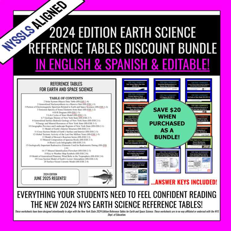 earth science reference table workbook 2nd edition answer key