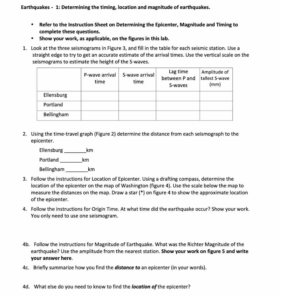 earthquakes and seismic waves worksheet answer key