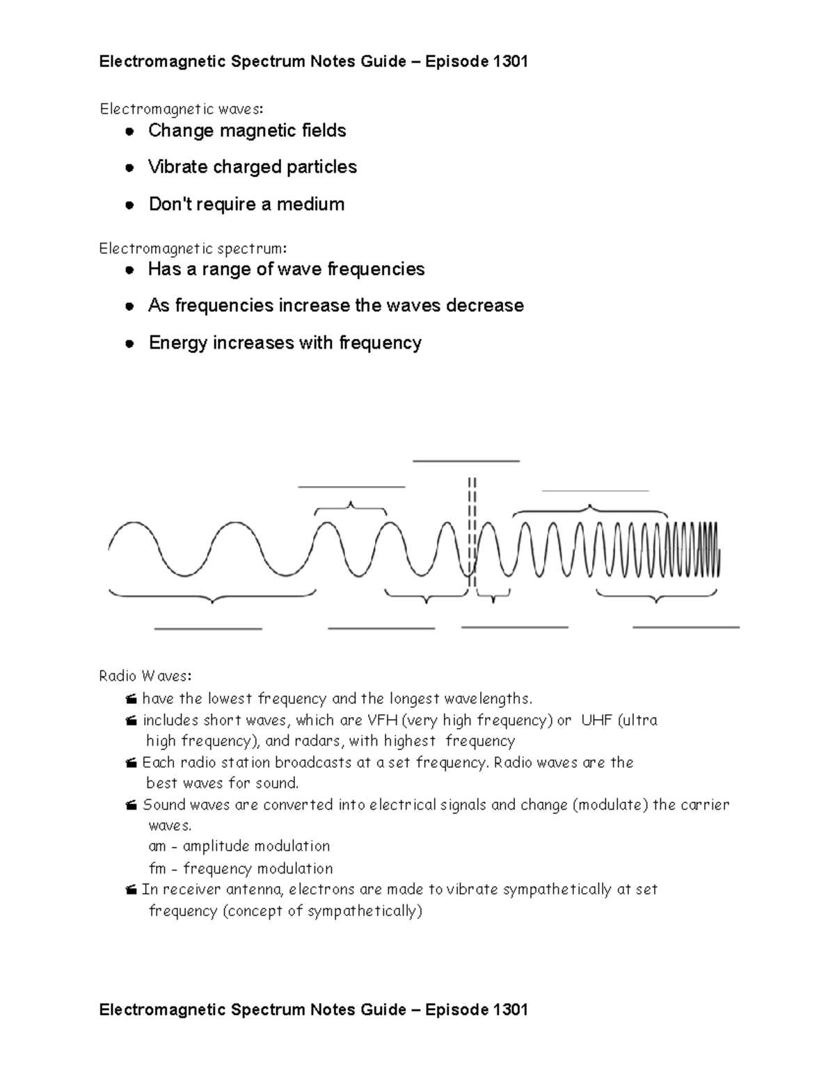 electromagnetic radiation study guide answer key