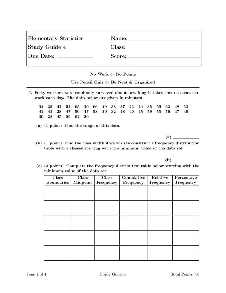 elementary statistics answer key