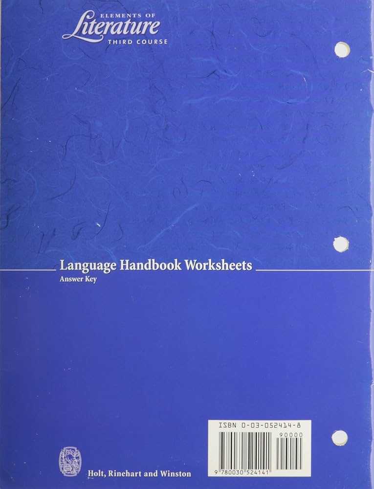 elements of literature language handbook worksheets answer key