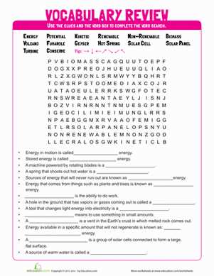 energy review worksheet answer key