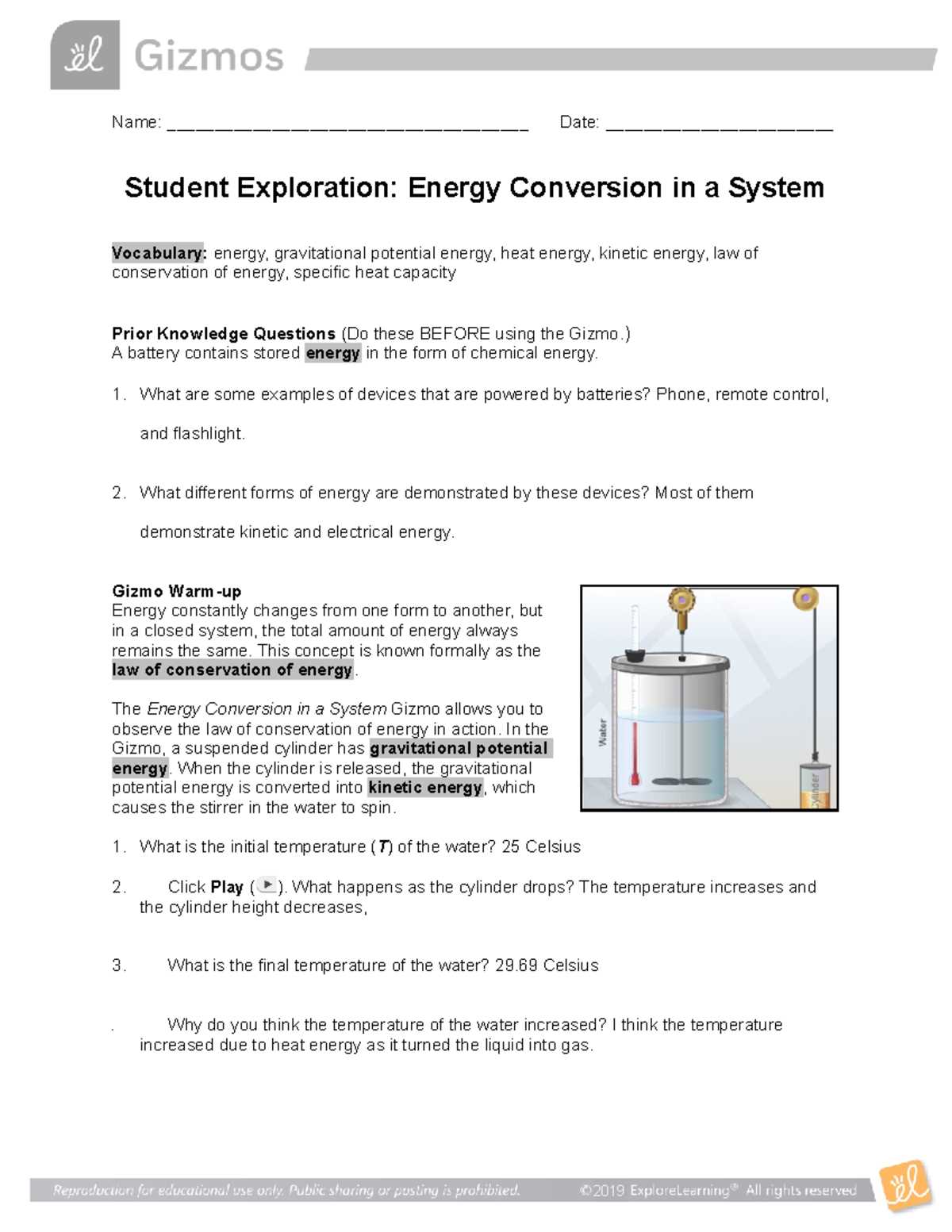 energy transfer pogil answer key