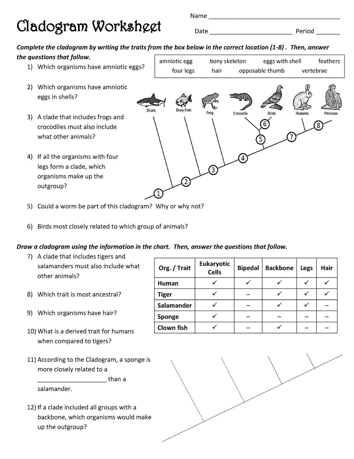 environmental science cladograms introduction and practice answer key