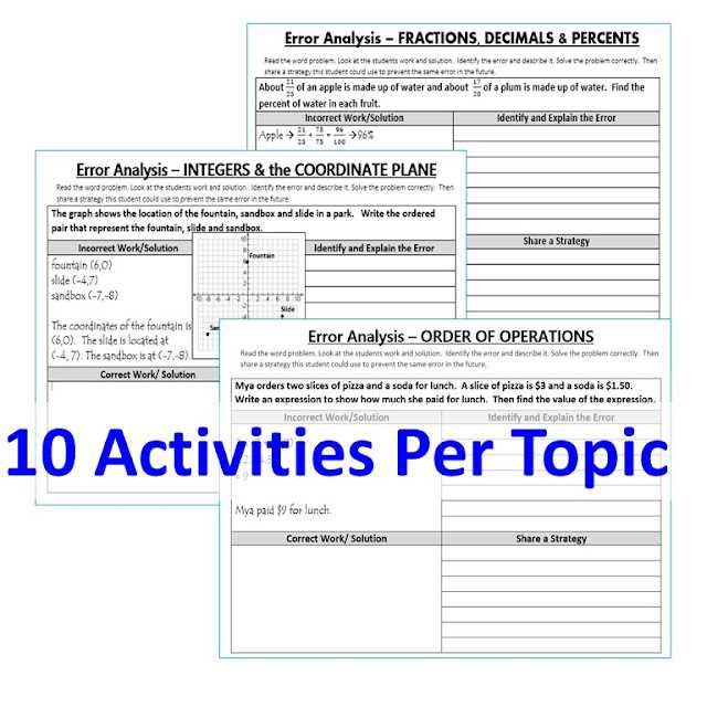 error analysis probability answer key 7th grade
