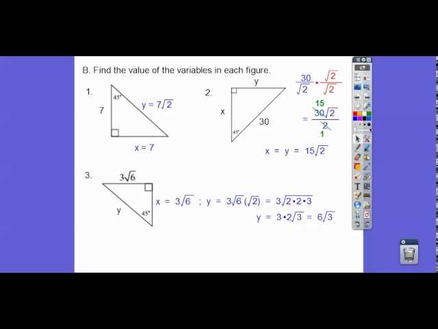 faceing math lesson 18 special right triangles answer key